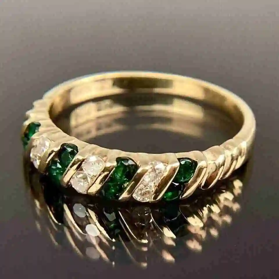 Großhandel fabrik direkt 3 Ct Rund Labor geschaffen Smaragd und Diamant Verlobungsring Ring 925 Silberring