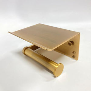 Elegante soporte de papel higiénico de acero inoxidable montado en la pared con estante dispensador de rollos de baño construcción duradera a prueba de herrumbre - Product Image 4