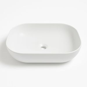 Finitura opaca 50.5x40.5x14 cm rettangolare bianco ceramica bagno decorazione lavandino 1 confezione - Product Image 1
