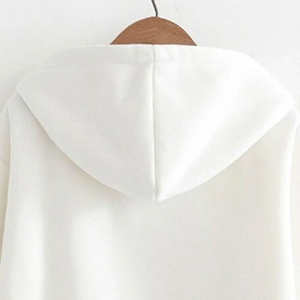 Sudadera con capucha de estudiante OEM al por mayor Sudadera con capucha de señora cómoda sólida con patrón de gato - Product Image 4