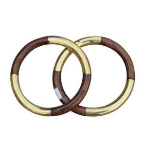 กำไลข้อมือแฟชั่นงานช่างฝีมือแนววินเทจของผู้หญิงกำไลข้อมือทำจากไม้และทองเหลืองสำหรับงานปาร์ตี้และของขวัญ - Product Image 2