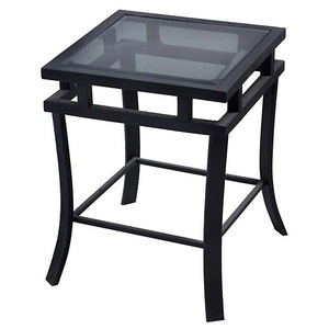 โต๊ะเหล็กกลมพร้อมเคลือบผงสีดำโต๊ะโลหะสำเร็จรูปสำหรับเฟอร์นิเจอร์บ้านโต๊ะกาแฟ - Product Image 6