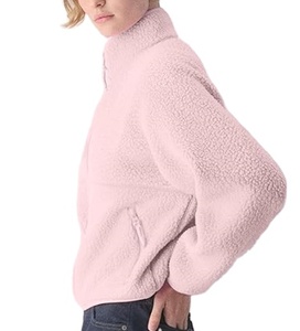 Women's Embroidered Windproof Breathable Fleece <b>Sherpa</b> Jacket Casual Long Sleeve Zipper Fuzzy Coat with Pockets - Product Image 2
