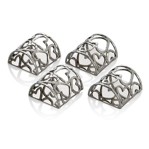 แหวนผ้าเช็ดปากลายกุหลาบโลหะสแตนเลสสไตล์ทันสมัยชุบนิกเกิลทำด้วยมือสำหรับงานแต่งงานและงานหมั้นปาร์ตี้และโรงแรม - Product Image 5