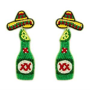 Premium élégant fait à la main perlé Sophia bouteille broderie boucle d'oreille fantaisie choix élégant bijoux uniques et dernière tendance de l'inde - Product Image 1