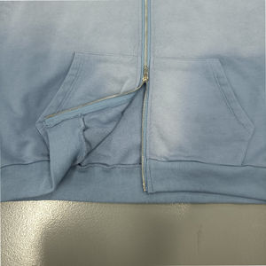 100% Material de algodón French Terry Acid Wash Sudadera con capucha de mezcla de algodón personalizada Transpirable Desgastado Heavyweight Acid Wash Hoodie - Product Image 3