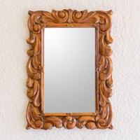 Nouvelle Miroir en Bois Fait Main Écologique, Cadre Design Art Déco, Tailles Personnalisables, Épaisseur 4mm, Décoratif, Rehaussant le Thème Vintage