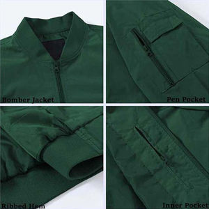 Blouson aviateur pour homme, décontracté, élégant, léger, coupe-vent, printemps automne, mode, vestes pour homme, coupe ajustée, streetwear - Product Image 6