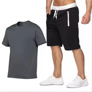 Ensembles de t-shirts et shorts de rue surdimensionnés et délavés à l'acide avec logo personnalisé vierge poids lourd surdimensionné 2 pièces pour hommes - Product Image 5