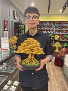 Bonsaï orange exquis | Chef-d 'œuvre miniature rayonnant d'énergie et de réflexion | Décor Feng Shui unique | Prêt à expédier - Product Image 4