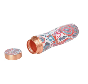 Bouteille d'eau en cuivre imprimé en émail personnalisée pot de bouteille d'eau en cuivre pur fait à la main vintage avec une qualité incroyable - Product Image 5