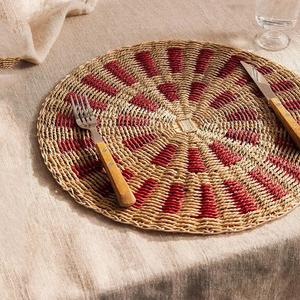 Dining Room Handmade Modern Flower <b>Coasters</b> Pad Water Hyacinth <b>Woven</b> Tablemat Set DHT HANDICRAFT VIETNAM Rattan Charger Home - Product Image 4