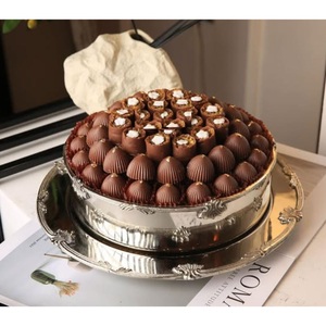 Bol de service à dessert de table de mariage en métal argenté de haute qualité Design moderne écologique avec accents de feuilles pour hôtels - Product Image 4