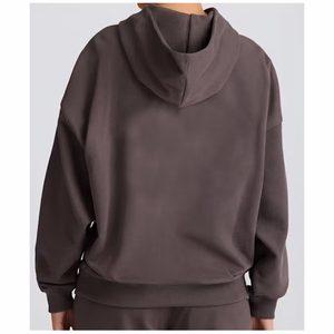 Diseño de logotipo personalizado 2025 Sudadera de algodón de punto lavado con cremallera Sudadera transpirable con capucha de longitud larga para hombres ODM OEM - Product Image 6