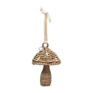 Nature-inspired Rattan <b>Mushroom</b> Ornament Delightful Rattan Xmas Ornament <b>for</b> <b>Decoration</b> - Product Image 1