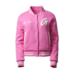Logo personnalisé, couleur et design Veste universitaire courte pour femmes en laine Streetwear Bomber Crop Varsity Jacket pour femmes - Product Image 2