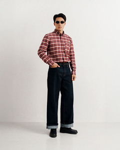 Camisas de franela de manga larga informales para hombre, patrón sólido, 100% algodón, tejido transpirable, lavado, un solo botón, rutina de Otoño de Vietnam - Product Image 3