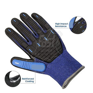 Gants de travail anti-vibrations en taille adulte, gants résistants aux chocs avec protection des jointures en TPR, résistants aux coupures - Product Image 2
