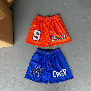 Men's High Street Style All-Over Print Double <b>Layer</b> Mesh Shorts Custom Logo Jogger with Drawstring Closure Sublimation Polyester - Product Image 1