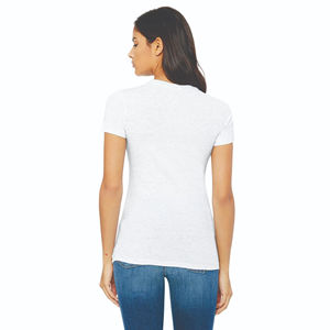 Venta al por mayor Slim Fit camiseta mujer algodón hecho manga corta cuello redondo transpirable secado rápido Slim Fit camiseta 2025 - Product Image 3