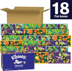 Mouchoirs en papier Kleenex Ultra Soft, 18 boîtes plates, 180 mouchoirs par boîte, 3240 mouchoirs au total - Product Image 4