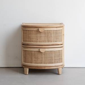 Bedside nightstand <b>side</b> board <b>drawer</b> rattan nightstands for bedroom artistic sideboard OEM customization accept - Product Image 1