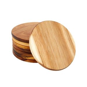 Dessous de verre rond en bois naturel personnaliser la taille faite à la main pour la vaisselle et les articles de cuisine en gros de haute qualité du Vietnam - Product Image 2