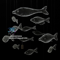 Lustre en verre 3000K artistique personnalisé design poisson suspension marine hauteur réglable suspendu pour centre commercial EAU USA KSA Chine