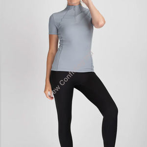 Ropa Ecuestre de Lujo Heritage Line: Camisas Ligeras de Media Cremallera para Montar a Caballo, Rango de Prendas Base OEM para Mujer - Product Image 1