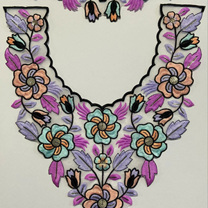 แพทช์ปักคุณภาพสูงแบบสั่งทำพิเศษสำหรับติดเสื้อผ้า ลายปักตกแต่งคอเสื้อสำหรับเดรสและเสื้อเบลาส์-100% - Product Image 1