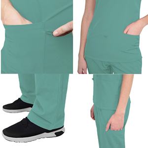 Chemises de travail unisexes à manches courtes de qualité supérieure pour infirmières, uniformes médicaux pour hommes et femmes, tissu tissé en gros - Product Image 4