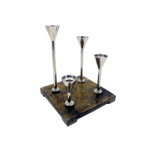 Gran portavelas de Adviento de Metal decorativo con acabado de níquel para el hogar y decoración de iluminación de fiesta de Navidad al por mayor a granel - Product Image 5