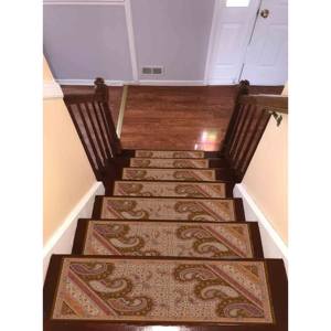 Alfombra con Estampado Botánico, Diseño Kilim Beige, Fácil de Limpiar, Goblen - Product Image 3