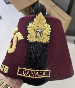 VTG Shriners Regalo Lana Fez Sombrero Borgoña Masones Masónico Regalia - Product Image 3