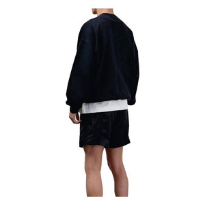 Alta calidad 100% algodón mezclado hombres sudadera básica cuello redondo pulóver hombro caído ropa de calle de gran tamaño sudadera con logotipo - Product Image 3