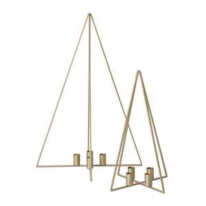 Portavelas de alambre metálico negro mate de lujo, linterna triangular minimalista para decoración de mesas de boda, elegante soporte para velas tipo T para decoración. - Product Image 2