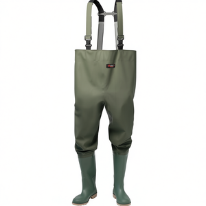 Cuissardes de pêche vert olive taille 46 en PVC sur tissu de support en polyester, lot de 3780 - Product Image 2