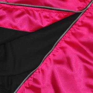 Veste en satin élégante pour femmes, fabrication ODM haut de gamme, teinte unie noire, col et poignets côtelés, ceinture, streetwear modeste, veste de collège - Product Image 3