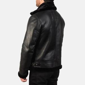 Veste en cuir véritable personnalisée de haute qualité avec doublure en fausse fourrure, couches de cuir Luxel avec boutons et fermeture éclair - Product Image 5