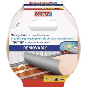 Ruban adhésif double face TESA 55729, longueur 5 m, largeur 50 mm, rouleau pour tapis et protections - Product Image 1