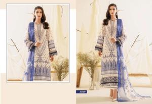 Pure Cotton Dupatta Suit with Exclusive Embroidery Patches Online Sale of <b>Indian</b> <b>Pakistani</b> <b>Clothing</b> Silver Print Cotton Material - Product Image 4