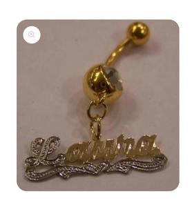 <strong>Custom</strong> Name <strong>Belly</strong> <strong>Ring</strong> Carving Nameplate Zircon <strong>Belly</strong> Button <strong>Ring</strong> - Product Image 2
