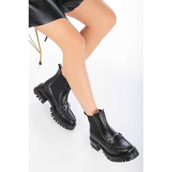 Suins Eleta Women's Boots with Elastic Buckle Detail on the Sides