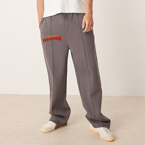 OEM/ODM Pantalons pour hommes 100% coton, lavés sur mesure, avec logo imprimé en sérigraphie, poids lourd 500GSM, pantalons à panneaux surdimensionnés pour hommes - Product Image 6