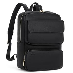 Fashionable Genuine <b>Leather</b> <b>Backpack</b> with Zipper Closure Special Student Design in <b>Black</b> Laptop Bag - Product Image 1