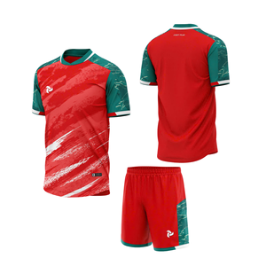 Maillot de football unisexe personnalisable de haute qualité, uniforme d'équipe, 100% polyester, séchage rapide, tissu aéré écologique, motif dégradé - Product Image 1