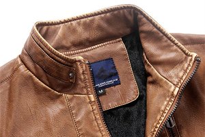 Veste en cuir d'agneau de luxe Design minimaliste Grande taille Imperméable Sensation légère pour veste en cuir de jour en nuit pour hommes - Product Image 3