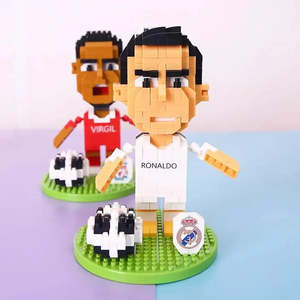 Micro Miniature Footballers Micro-<b>Blocks</b> ABS <b>Plastic</b> Construction Toy <b>Block</b> Set DIY Electronic Model Toy in Cartoon Style - Product Image 4
