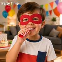 Masque pour les yeux en feutre pour enfants, masque de costume de super-héros réglable avec élastique pour Halloween, anniversaire, cosplay, fête