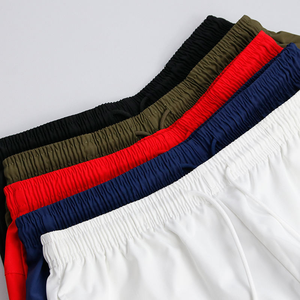 Shorts de sport pour homme de haute qualité, logo personnalisé, 100% coton, style streetwear, taille élastique, imperméable, respirant, uni, teinture unie - Product Image 4